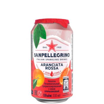 Sanpellegrino Aranciata Rossa Красный апельсин, 0.33л, 24шт