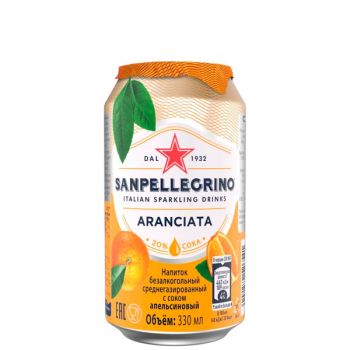 Напиток Sanpellegrino Aranciata Апельсин, 0.33л, 24шт