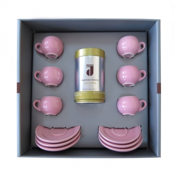 Подарочный набор кофейных чашек Danesi розовый 6 пар