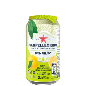 Напиток Sanpellegrino Pompelmo Грейпфрут, 0.33л, 24шт