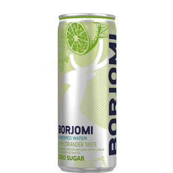 Напиток газированный Borjomi Flavored Water Лайм-Кориандр без сахара, ж/б, 0.33л, 12шт