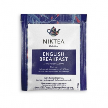 Чай черный Niktea English Breakfast в пакетиках 25х1.75г.