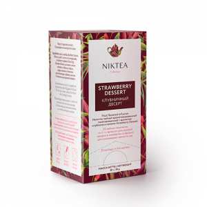 Чай фруктовый Niktea Strawberry Dessert клубничный в пакетиках 25х2г.