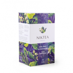 Чай черный Niktea Earl grey Ultramarine с бергамотом в пакетиках 25х2г.
