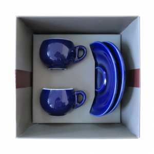 Кофейные чашки эспрессо Danesi, подарочный набор 4 предмета, голубой