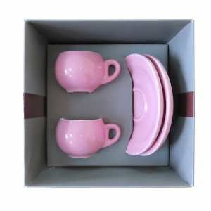 Кофейные чашки эспрессо Danesi, подарочный набор 4 предмета, розовый