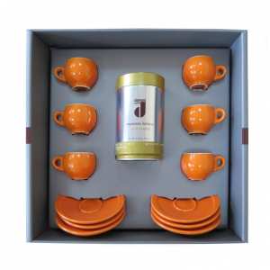 Кофейные чашки эспрессо Danesi, подарочный набор 12 предметов, оранжевый