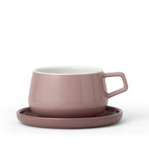 Чайная чашка с блюдцем Ella Viva Scandinavia розовая 0,3л