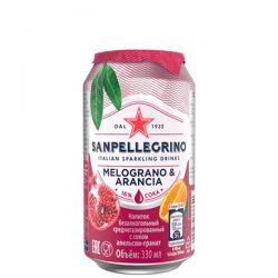 Напиток Sanpellegrino Melograno e arancia Гранат и апельсин, 0.33л, 24шт